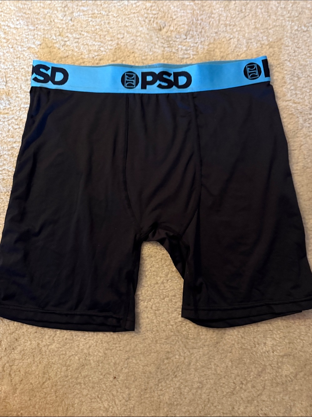 PSD Black Boxer Briefs with Light Blue Branded Waistband men xxl nwot